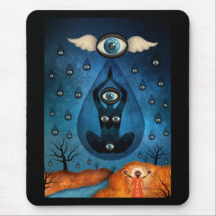 Eye Drop Surrealist Modern Art Mousepad