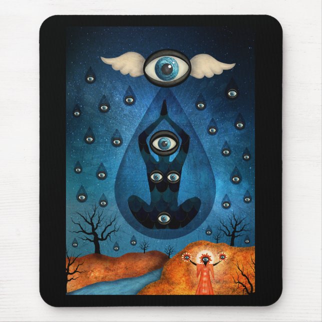 Eye Drop Surrealist Modern Art Mousepad (Front)