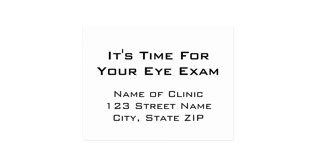 eye-exam-appointment-reminder-eye-chart-style-postcard-zazzle-ca