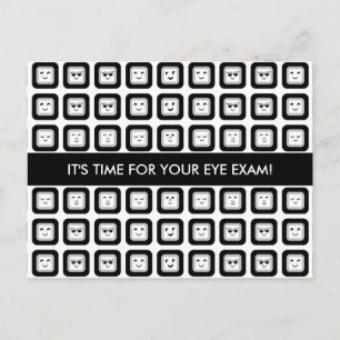 Eye Exam Appointment Reminder Modern Faces Glasses Postcard