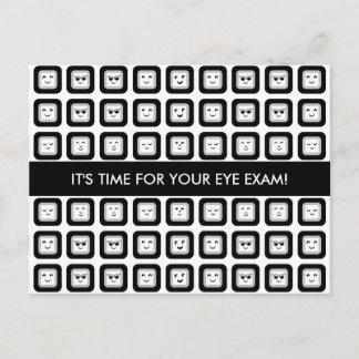 Eye Exam Appointment Reminder Modern Faces Glasses Postcard
