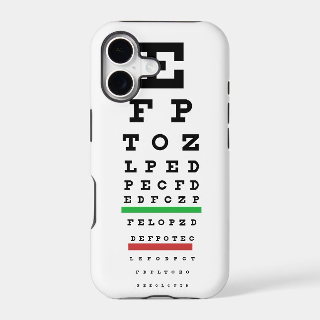 Eye Exam Chart Case Cover (Back)