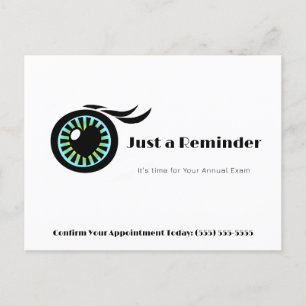 Eye Exam Modern Heart Iris Appointment Reminder Postcard