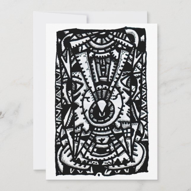 Eye-Eye. Ink drawing Flat Card (Front)