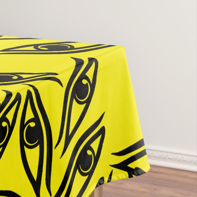 Eye Eyes Pattern Yellow Black Tablecloth (In Situ)