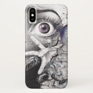 Eye fish and hand Dark Surreal pencil drawing art Case-Mate iPhone Case