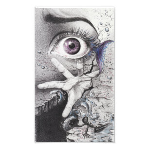 Eye fish and hand Dream Surreal drawing art Photo Print
