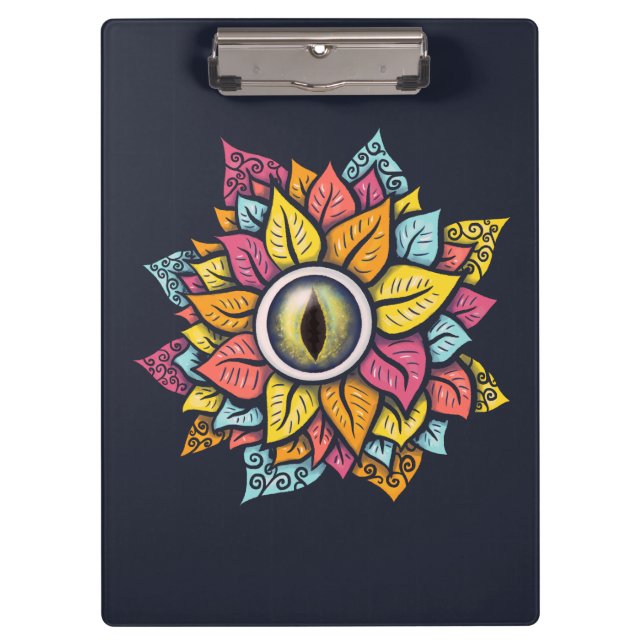 Eye Flower Spooky Colourful Weird Surreal Art Clipboard (Front)