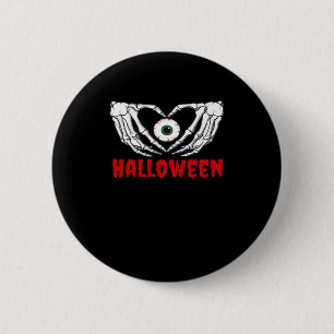 Eye Halloween - Skeleton Hands Heart 2 Inch Round Button
