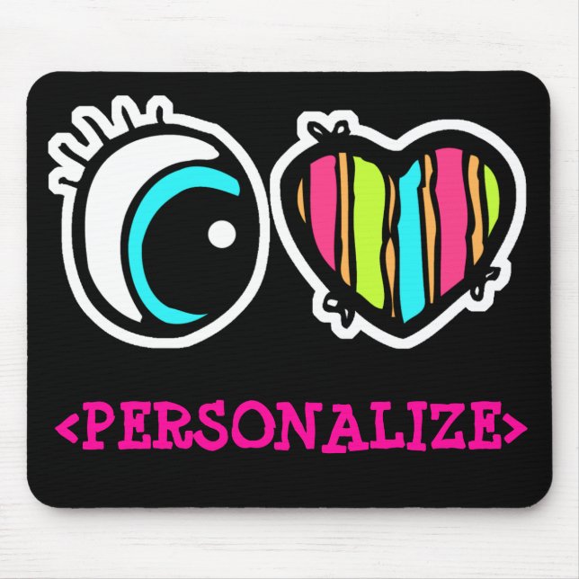 Eye Heart Pictogram, <PERSONALIZE> Mouse Pad (Front)