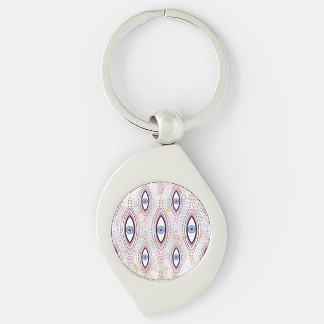 Eye Illustrated evil eye colourful Keychain (Front)