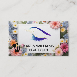 Eye Lash Glitter   Flower Border Business Card