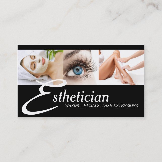 Eye Lashes Extensions Wax Facials Spa Salon Beauty Business Card (Front)