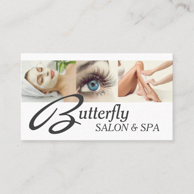 Eye Lashes Extensions Wax Facials Spa Salon Beauty Business Card (Front)
