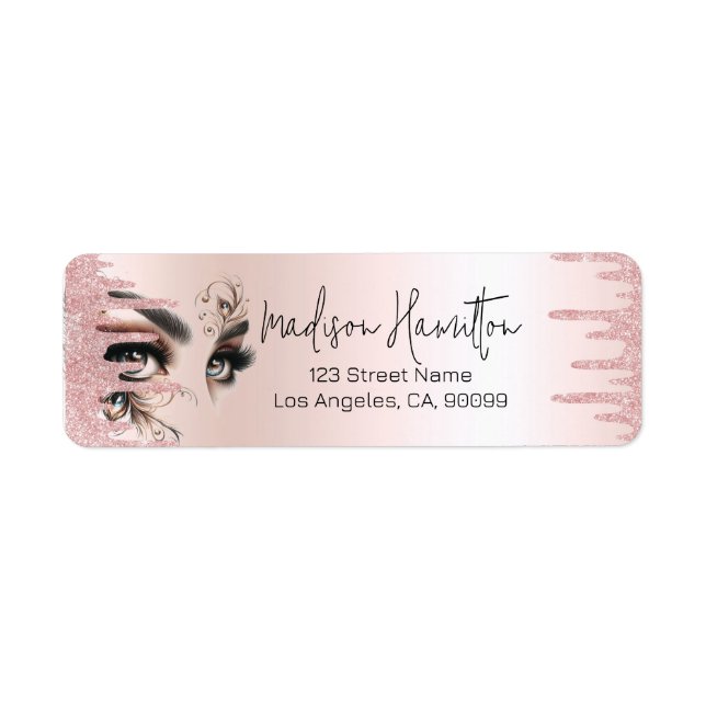 Eye Lashes Glam Blush Pink Dripping Glitter (Front)