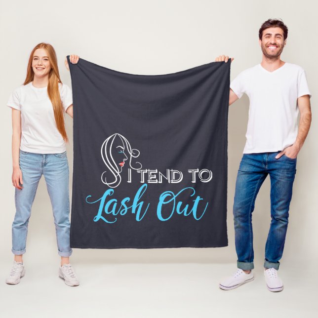 Eye Lashes Makeup Artist Funny Gag Fleece Blanket (In Situ)