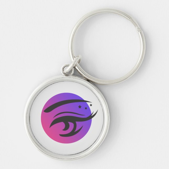 Eye Lashes Makeup Artist Logo Round Keychain (Front)
