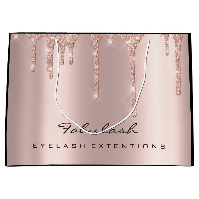 Eye Lashes Sparkly Drips Makeup  Beauty Bridal Large Gift Bag (Front)
