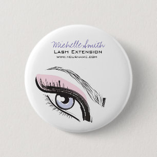 Eye long eyelashes Lash extension icon 2 Inch Round Button