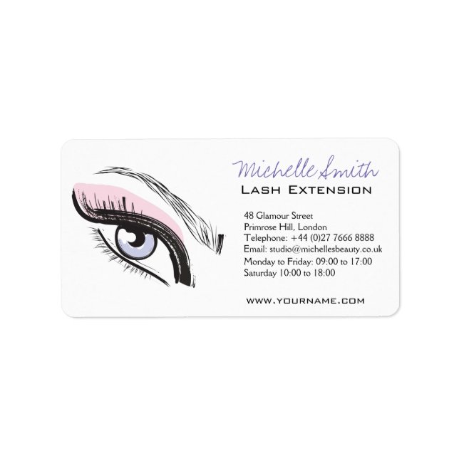 Eye long eyelashes Lash extension icon Label (Front)