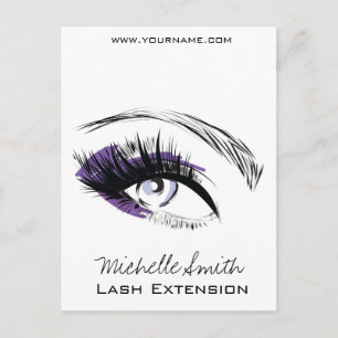 Eye long eyelashes Lash extension icon Postcard