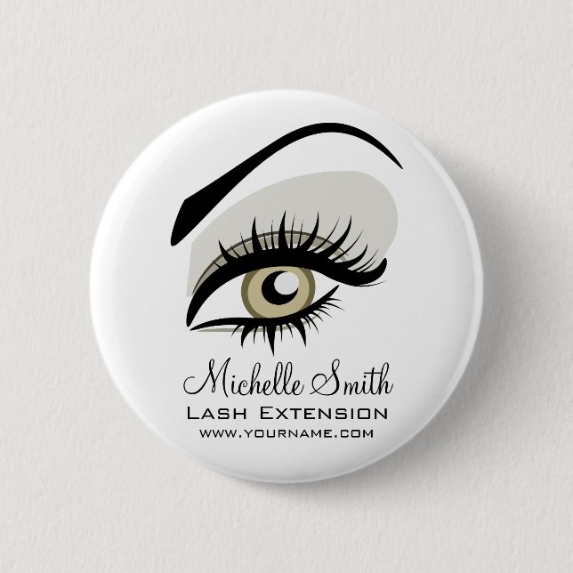Eye long lashes Lash Extension company branding 2 Inch Round Button (Front)