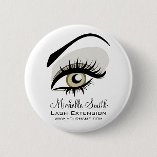 Eye long lashes Lash Extension company branding 2 Inch Round Button