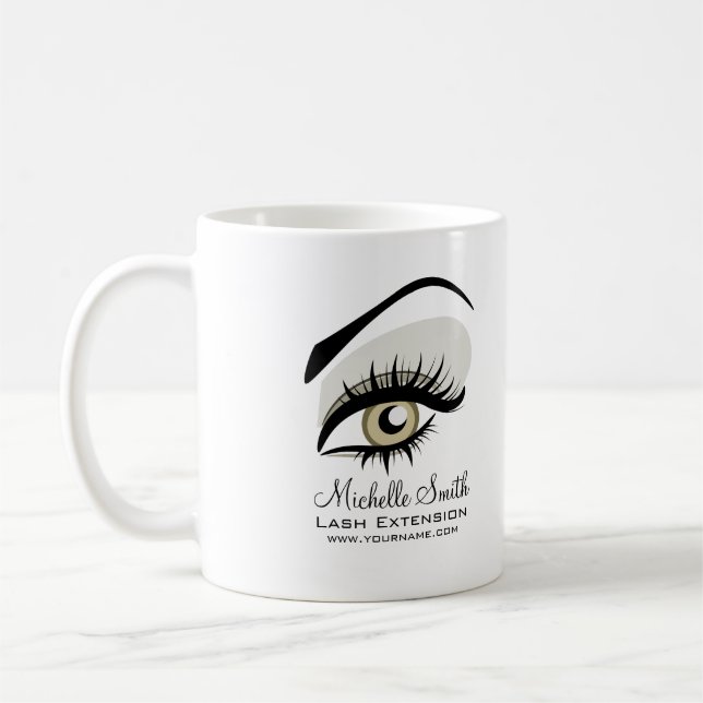 Eye long lashes Lash Extension company branding Coffee Mug (Left)