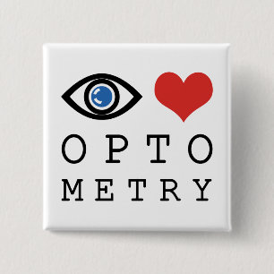 Eye Love Heart Optometry - Optometrist Eye Chart 2 Inch Square Button