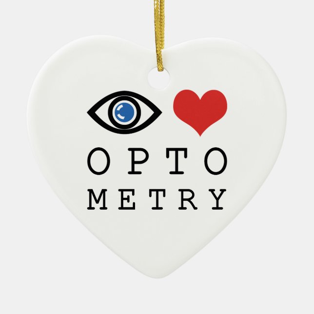 Eye Love Heart Optometry - Optometrist Eye Chart Ceramic Ornament (Front)