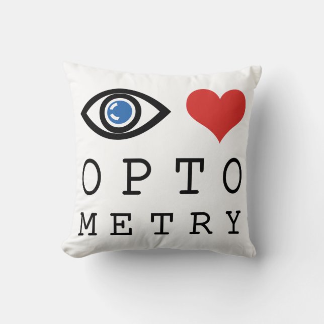 Eye Love Heart Optometry - Optometrist Eye Chart Throw Pillow (Front)