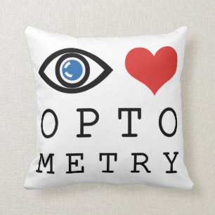 Eye Love Heart Optometry - Optometrist Eye Chart Throw Pillow