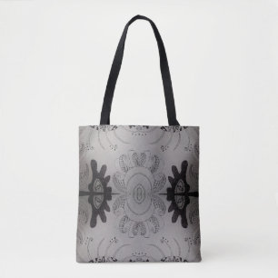 Eye Mandala Pattern — Black and White Mandala Patt Tote Bag