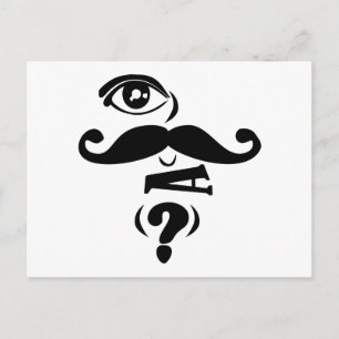 Eye Moustache U a Question Postcard