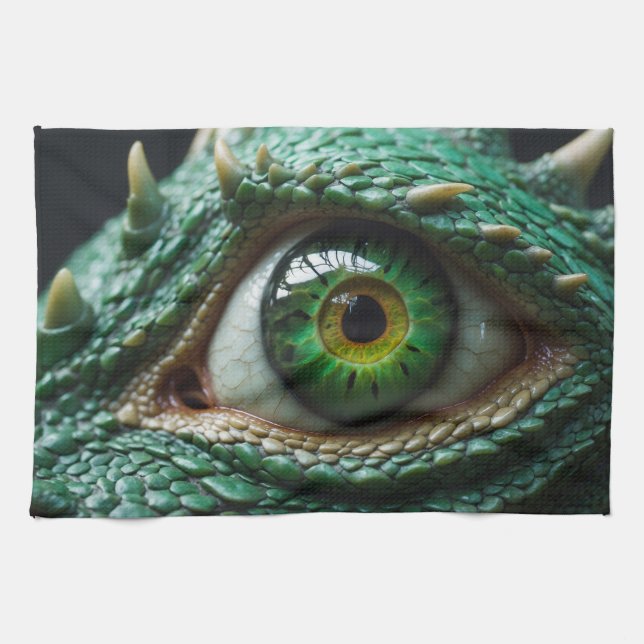 Eye of a Dragon Fantasy Art Kitchen Towel (Horizontal)