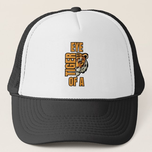 Eye Of A Tiger Fierce and Bold Personalized Trucker Hat (Front)