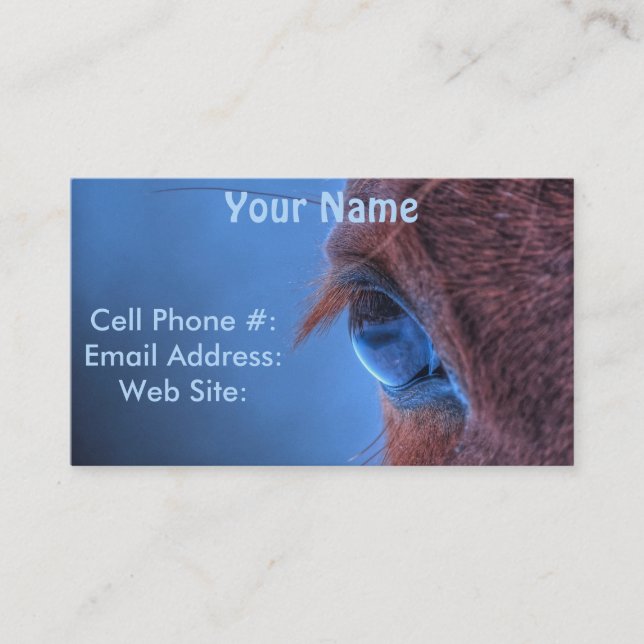 Eye of Chestnut Horse Equine Photo Business Card (Front)