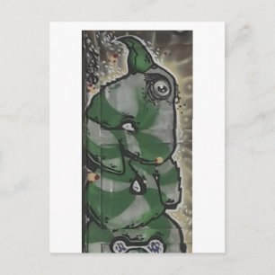 eye of eagle street art postcard