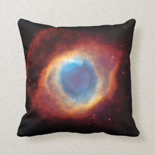 Eye of God Helix Nebula Red Blue Stellar Clouds Throw Pillow