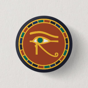 Eye of Horus Badge in Ancient Egyptian Colours 1 Inch Round Button