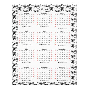 Eye Of Horus Egyptian Pattern 2024 Calendar Photo Print