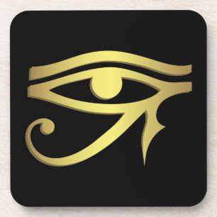 Eye of horus Egyptian symbol black Coaster