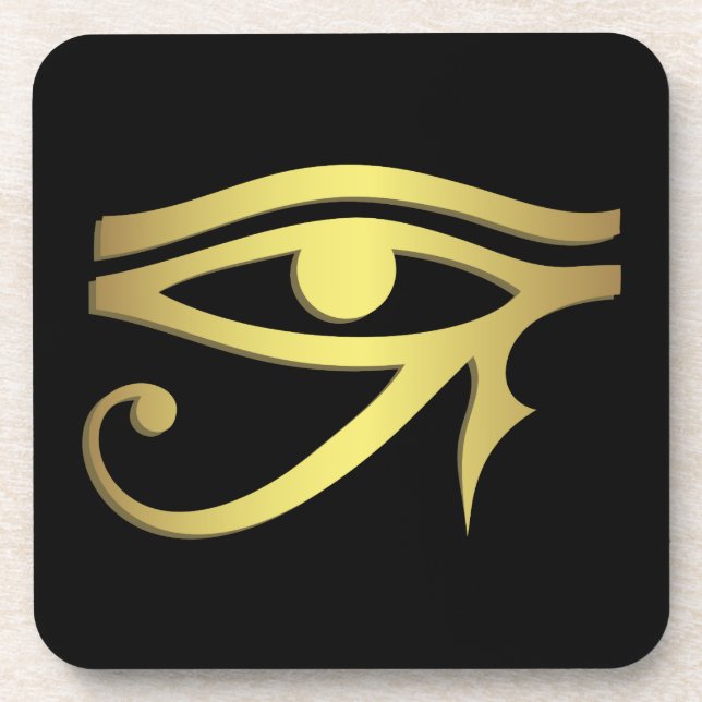 Eye of horus Egyptian symbol black Coaster (Front)
