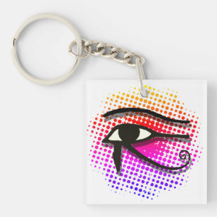 Eye Of Horus Egyptian Symbol Colourful Vortex Keychain