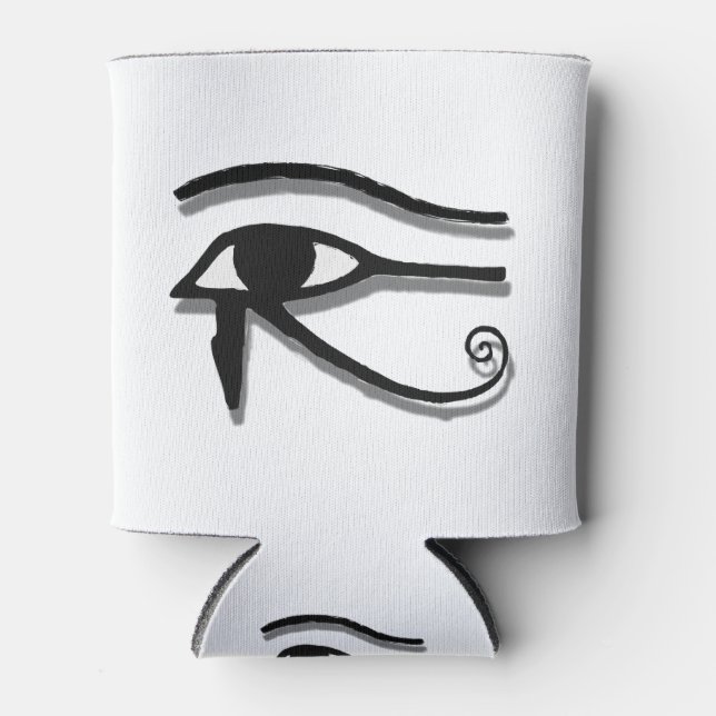 Eye Of Horus Egyptian Symbol Ink Drawing Can Cooler (Front)
