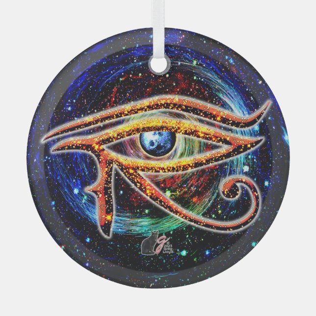 Eye Of Horus Glass Ornament (Front)