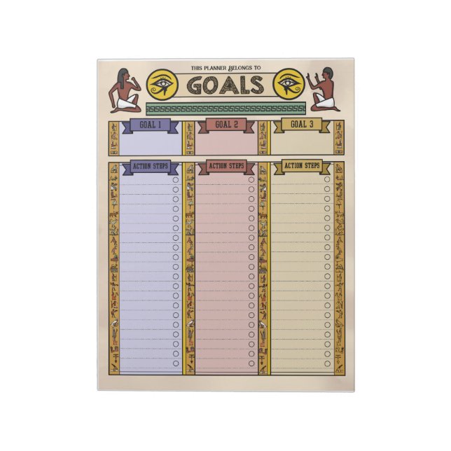 Eye of Horus Goal Planner Custom Notepad (Rotated)