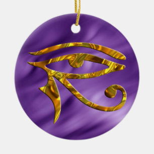 Eye Of Horus - GOLD   lila waves Ceramic Ornament