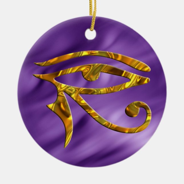 Eye Of Horus - GOLD | lila waves Ceramic Ornament (Front)