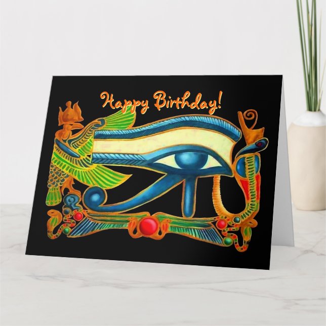 Eye Of Horus good luck charm birthday card (Front)